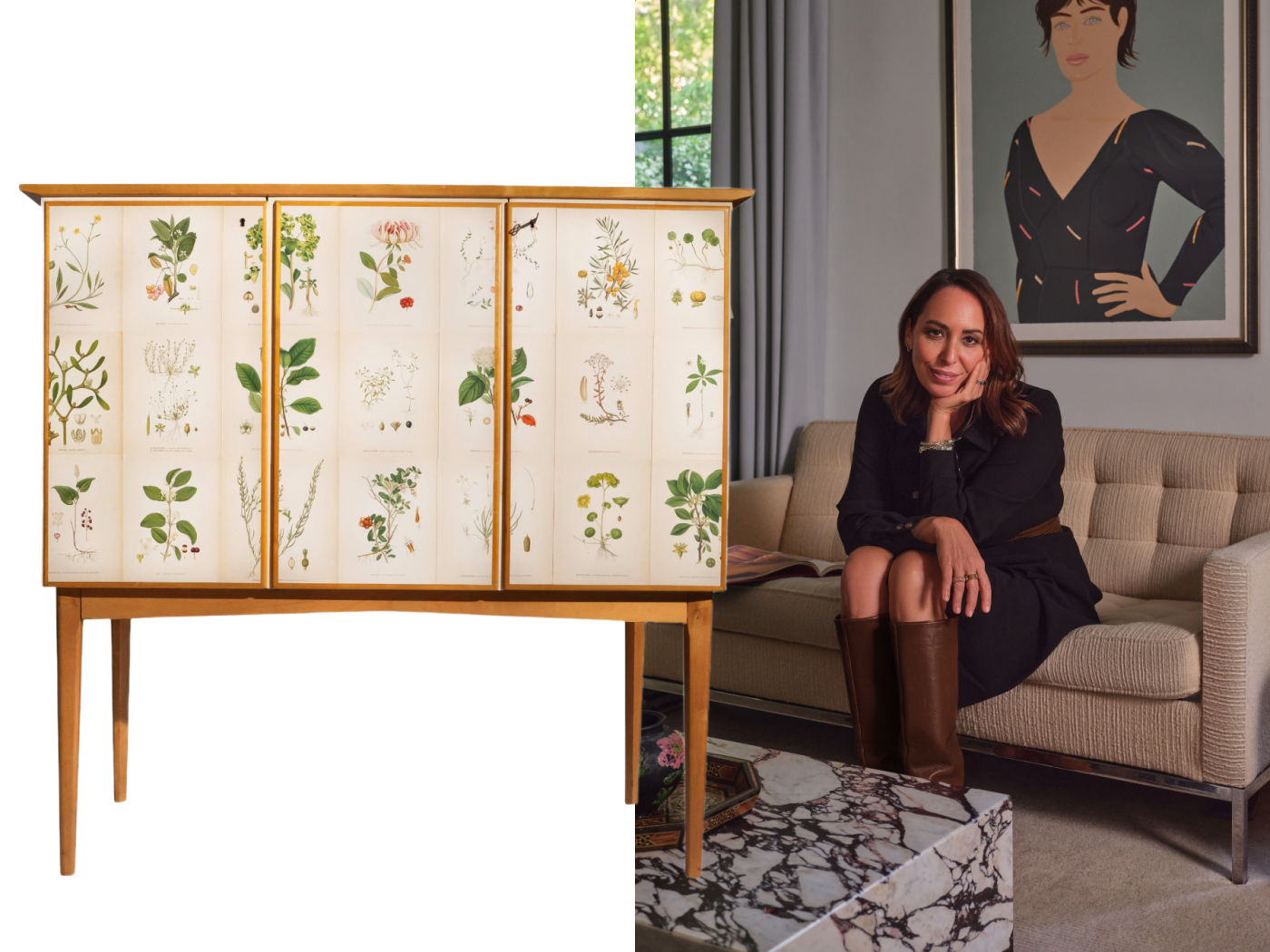Zoe Feldman and a mid-century Swedish cabinet from her 1stDibs favorites folder