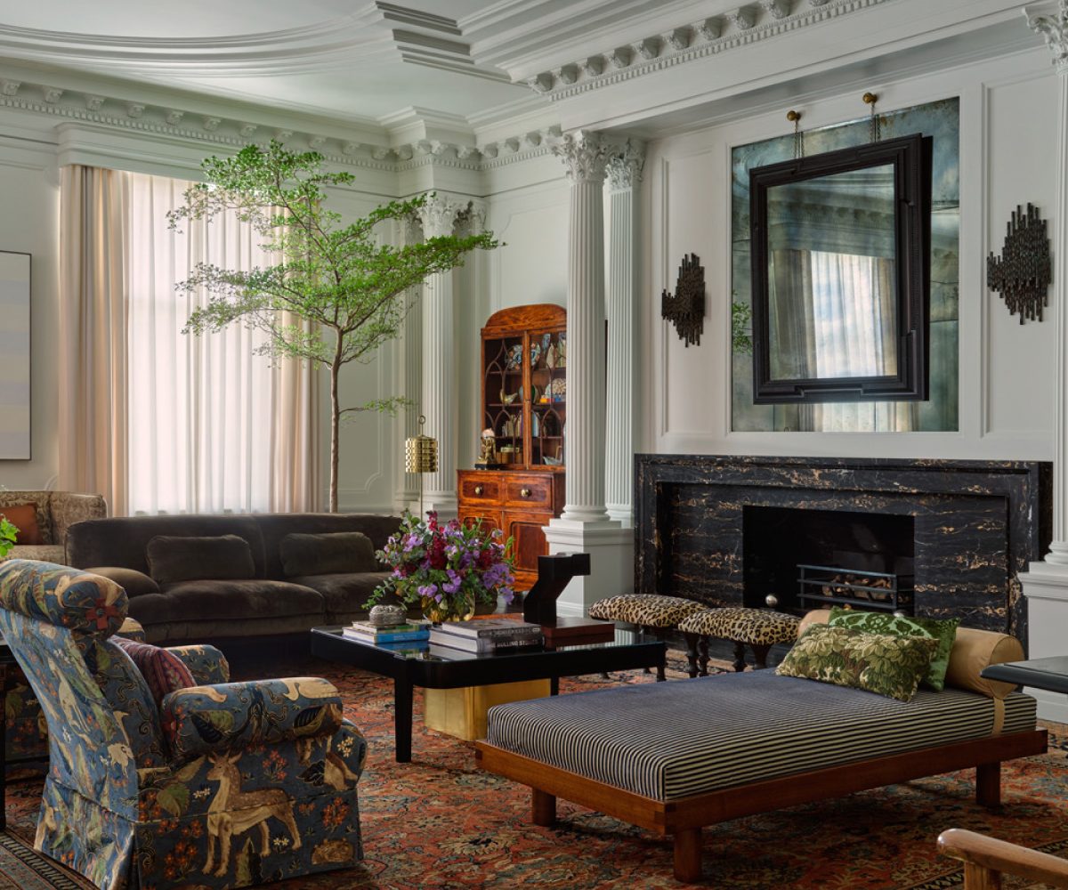 Art- and antiques-filled living room in Edwardian house San Francisco's Pacific Heights with interiors by Brittany Giannone's ABD STUDIO