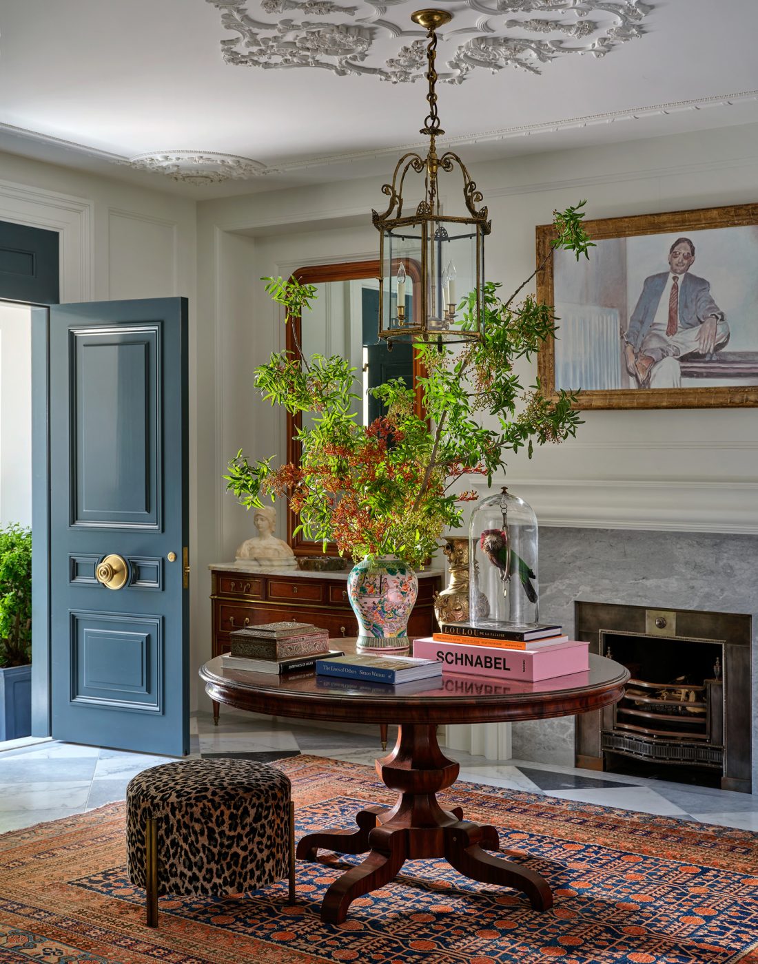 Front entry hall of Edwardian house in San Francisco's Pacific Heights with interiors by Brittany Giannone's ABD STUDIO