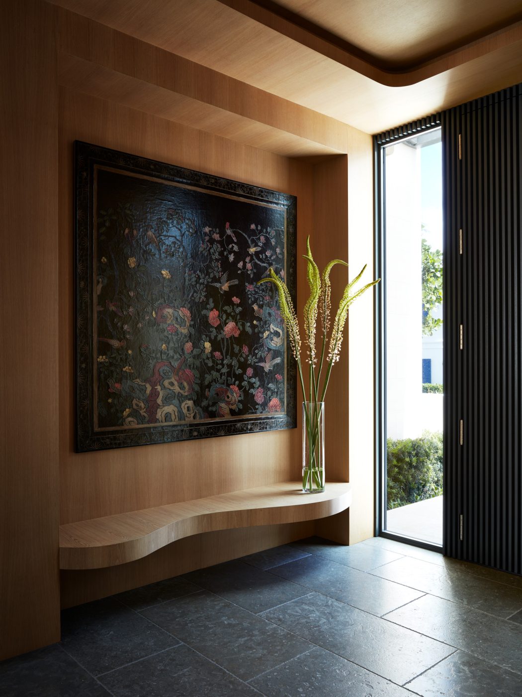 Foyer of West Palm Beach house with architecture by Daniel Kahan of Smith and Moore Architectures and interiors by Caroline Rafferty