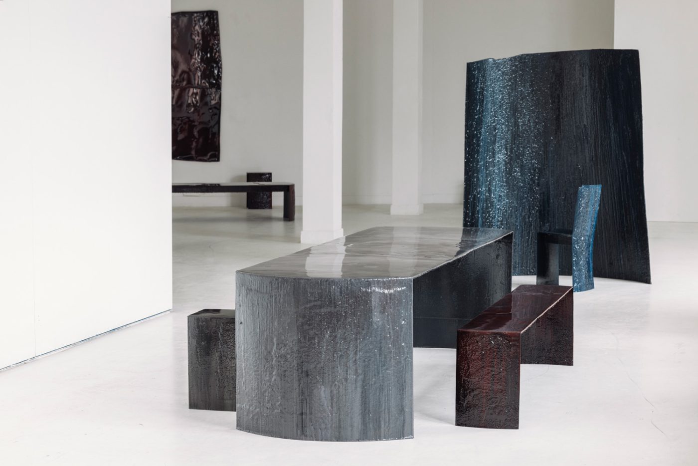 Sofie Middernacht and Maarten Alexander dining table and stools