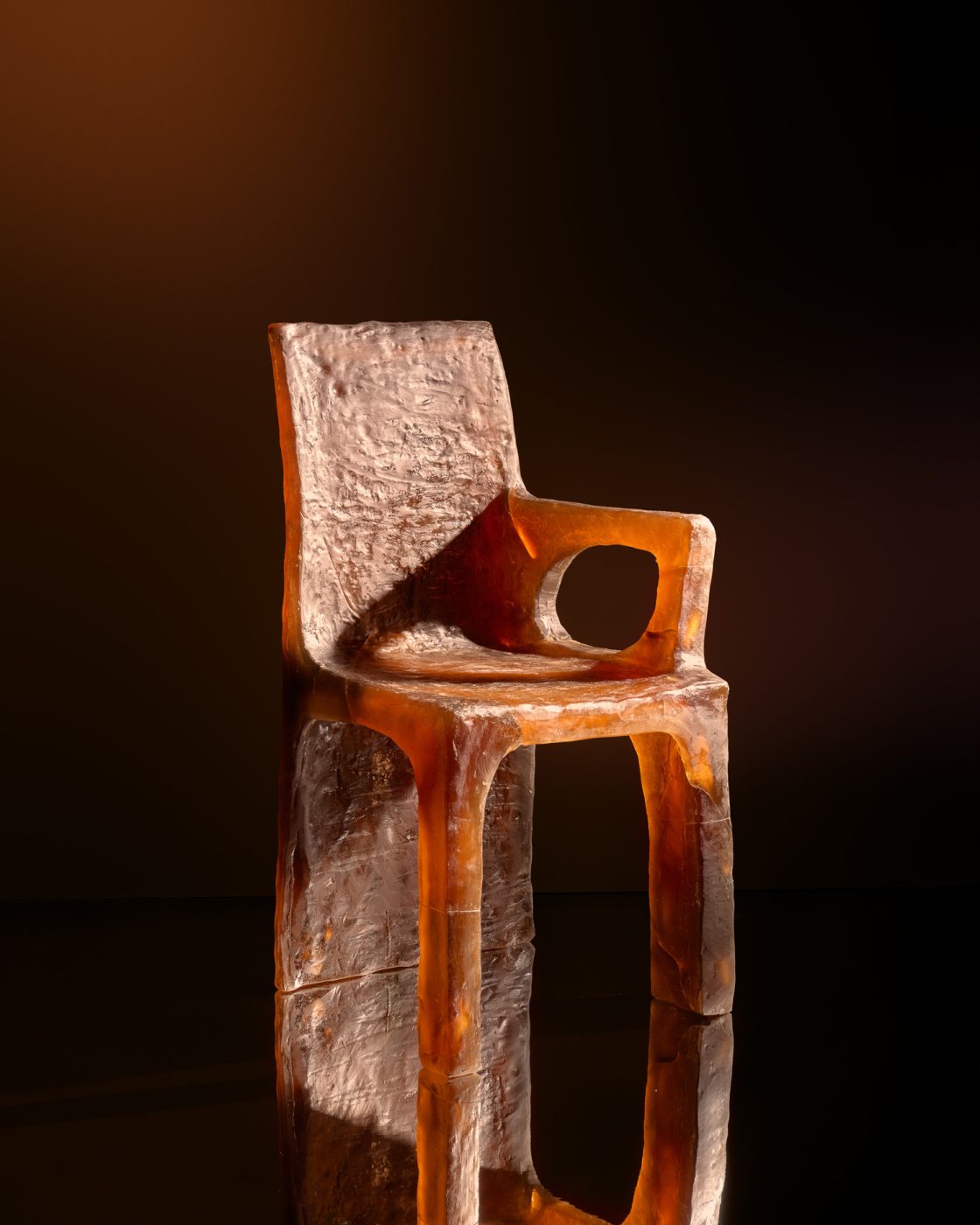 The chair from Marcela Cure's all-resin Materia Colectiva series