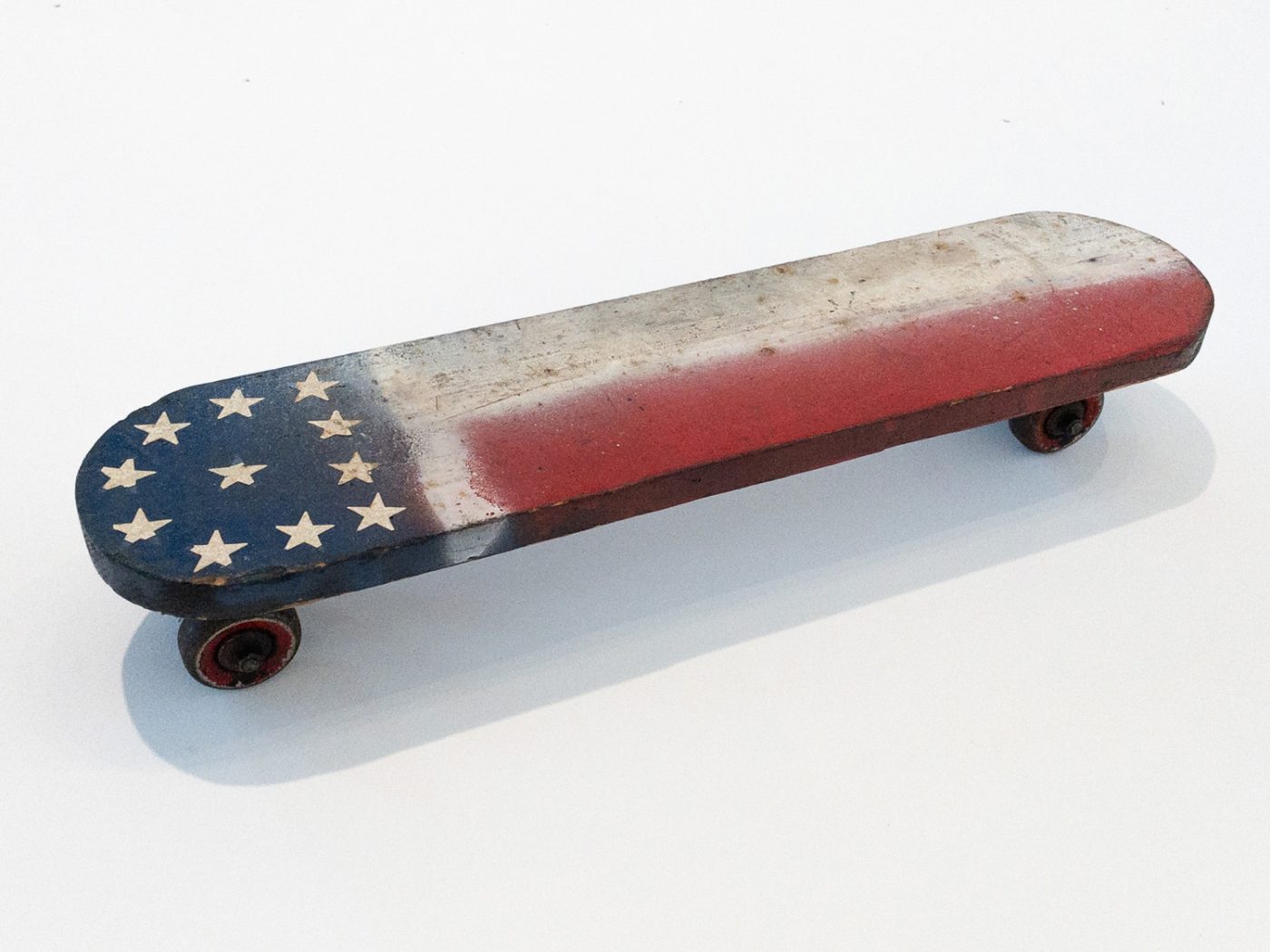 Vintage Flag Skateboard, 1960s, homemade skateboard