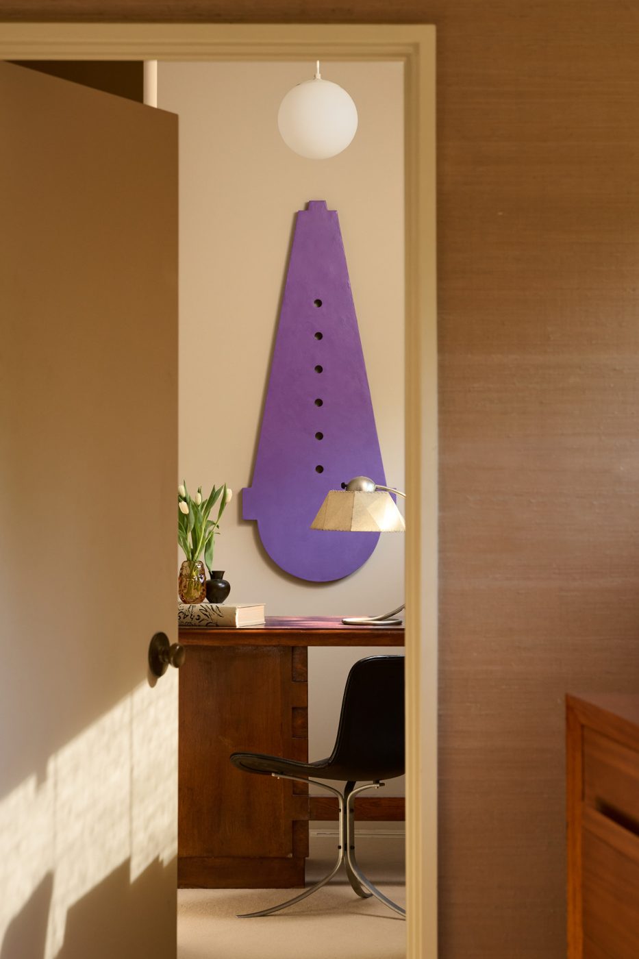 Office of 1970s-era home in the Emeryville neighborhood of High Point North Carolina owned by husband and wife Michael Radziewicz and Jennifer Ponce, of the mid-century-modern furniture gallery PRB Collection