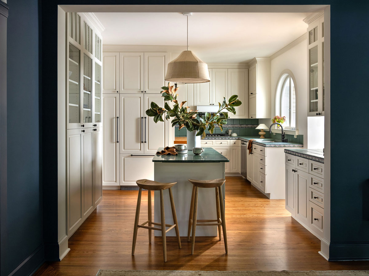 Kitchen of a Craftsman-style house in San Francisco's Presidio designed by Katie Troutman